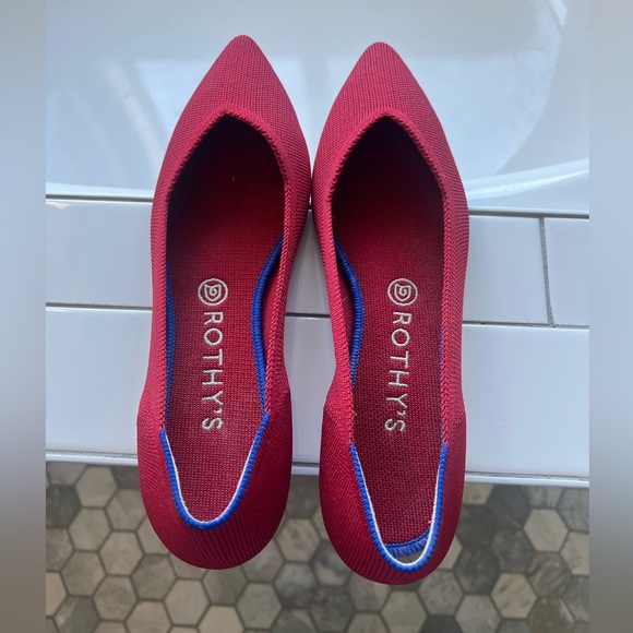 Rothy’s The Point Flats Red Size 10 41 - barely used - Picture 3 of 8